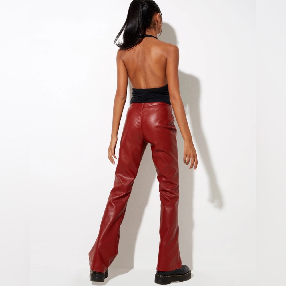 Red leather pants - Picture 2 of 7